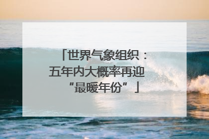 世界气象组织：五年内大概率再迎“最暖年份”